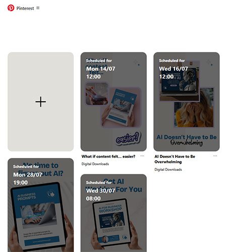 Batch scheduling Pinterest pins for summer business planning