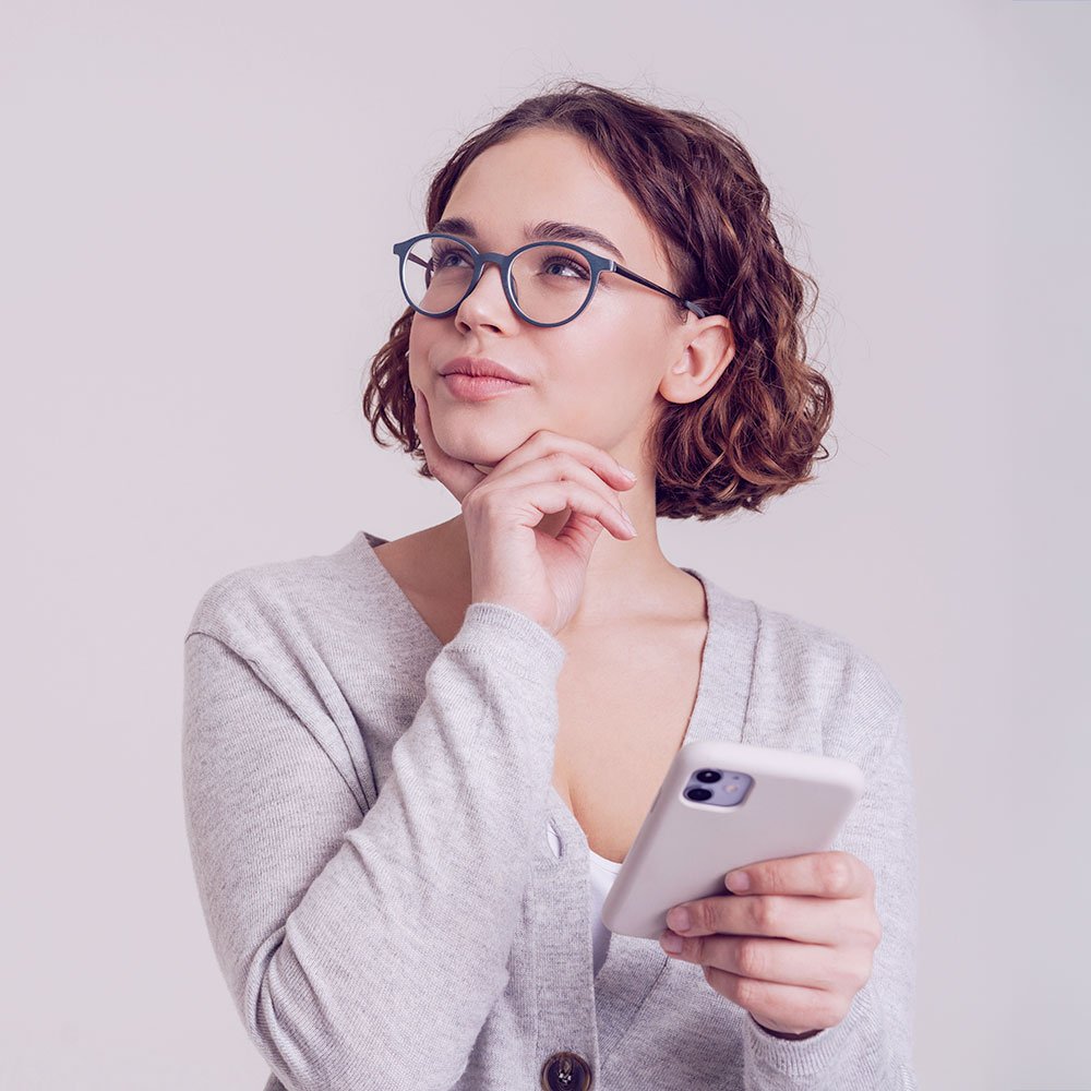 Business woman thinking about practical ways to achieve longevity through branding