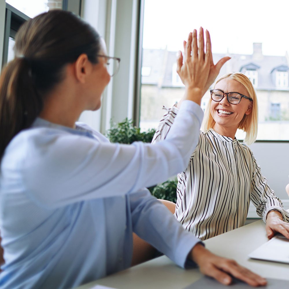 Women in business collaborating – the kind of support and clarity offered by Owl Luminous.