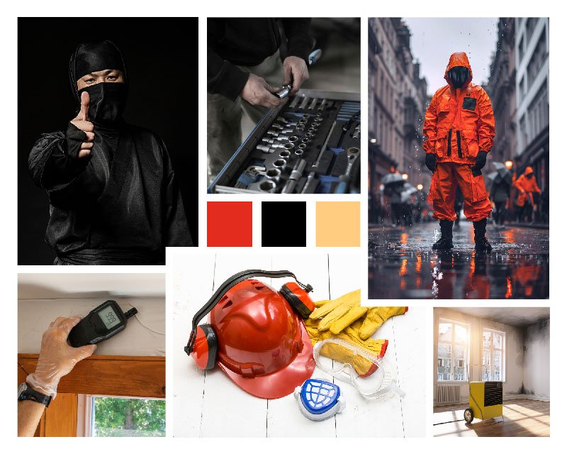 Mood-Board Mood board from design direction stage of brand identity design process