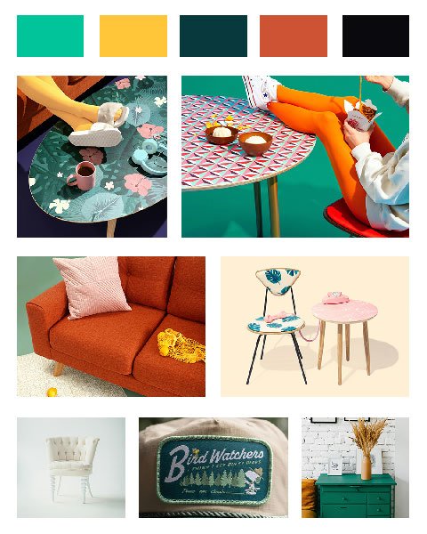 Moodboard-Brand-Direction brand identity design process - curated mood board and visual research