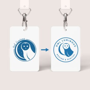 Owl-Luminous-Rebrand-Example Old and new Owl Luminous logo for When to rebrand article