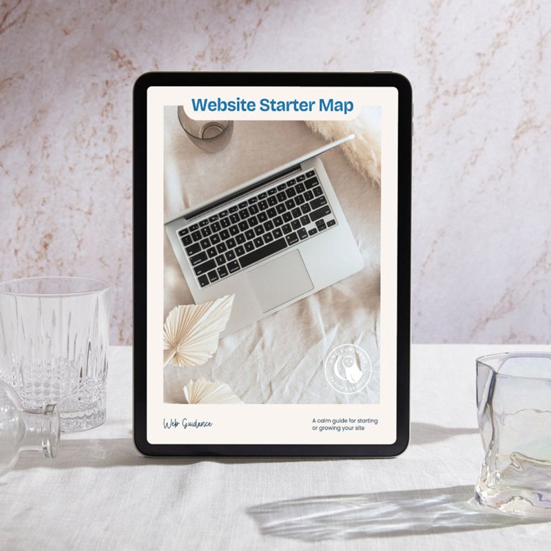 Website Starter Map on Tablet Website Started Map PDF download shown on a digital tablet