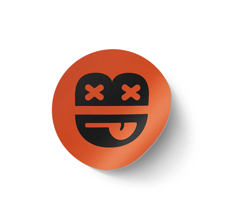 Bad Bun Brand Icon on orange sticker