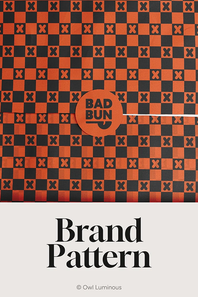 Brand pattern created for Bad Bun Visual Identity suite